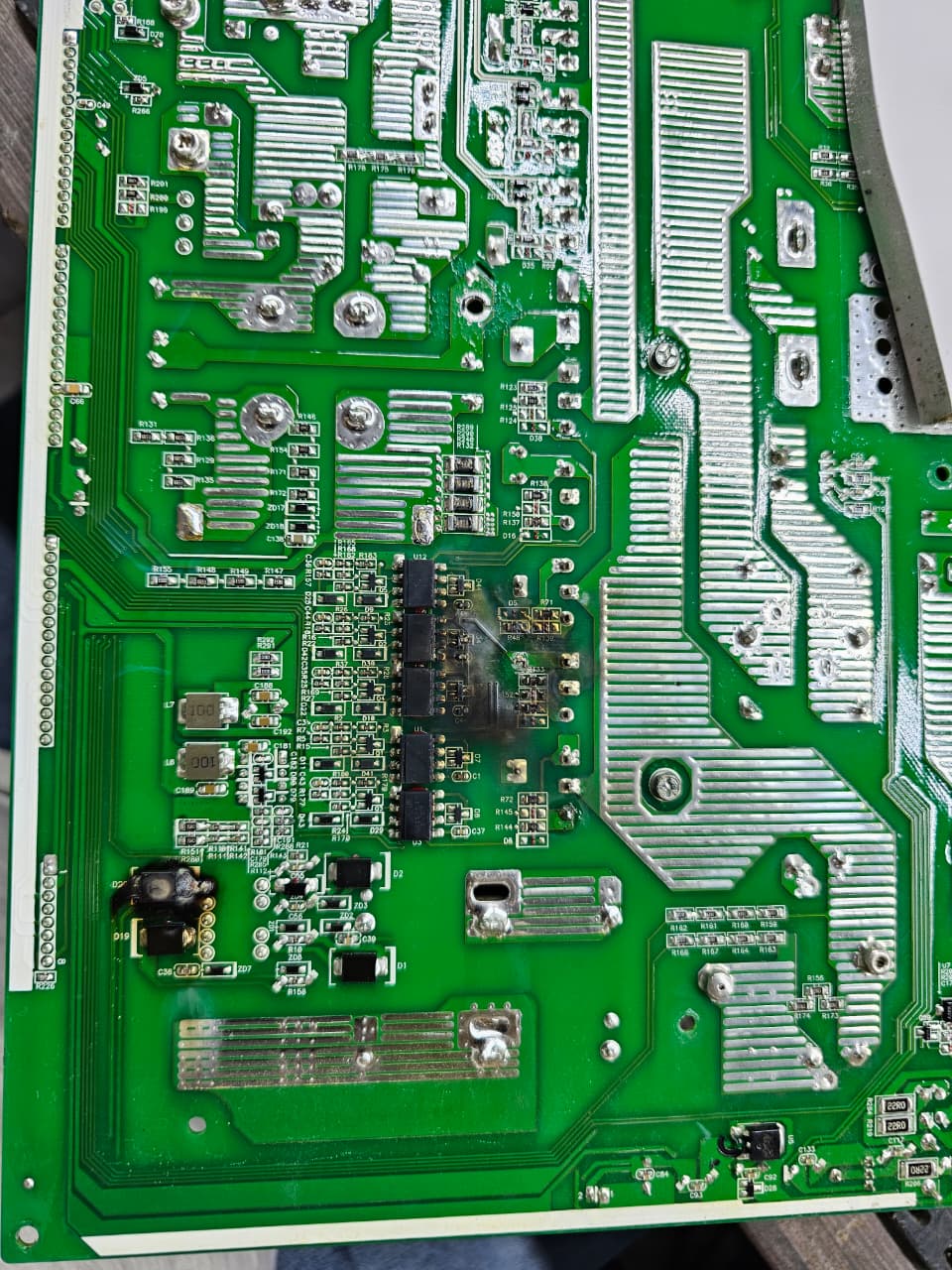 Faulty inverter board before repair